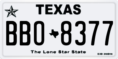 TX license plate BBO8377