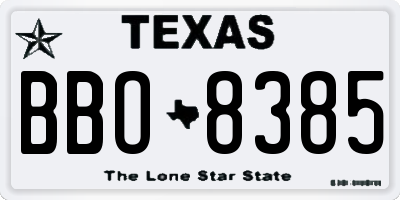 TX license plate BBO8385
