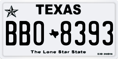 TX license plate BBO8393
