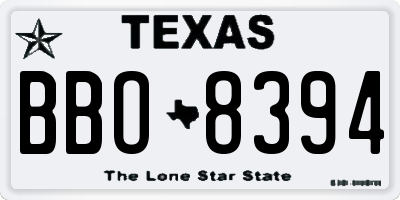 TX license plate BBO8394