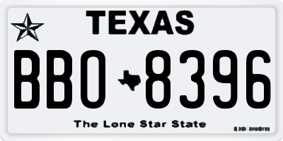 TX license plate BBO8396