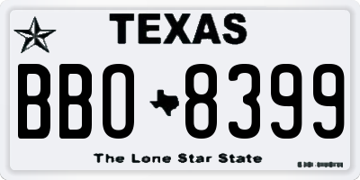 TX license plate BBO8399