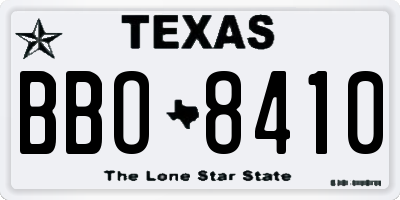 TX license plate BBO8410