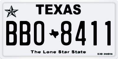 TX license plate BBO8411