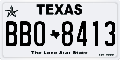 TX license plate BBO8413