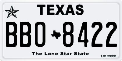 TX license plate BBO8422