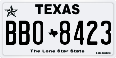 TX license plate BBO8423