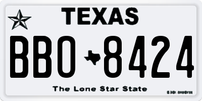 TX license plate BBO8424