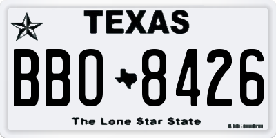TX license plate BBO8426