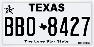 TX license plate BBO8427