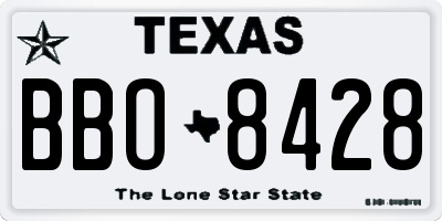 TX license plate BBO8428