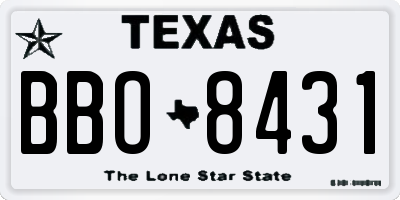 TX license plate BBO8431