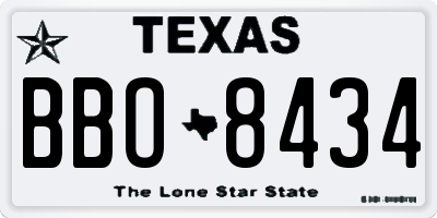 TX license plate BBO8434