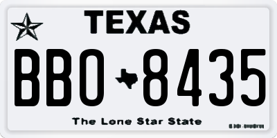 TX license plate BBO8435