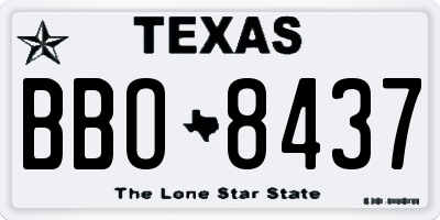 TX license plate BBO8437
