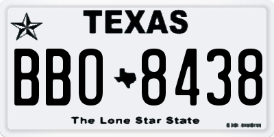 TX license plate BBO8438