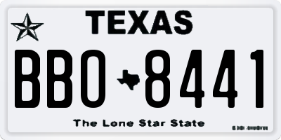 TX license plate BBO8441