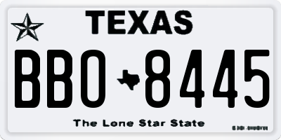TX license plate BBO8445