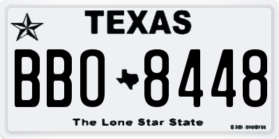 TX license plate BBO8448