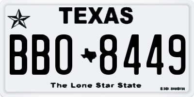 TX license plate BBO8449