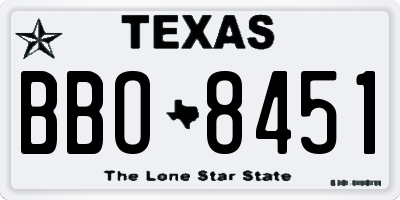 TX license plate BBO8451