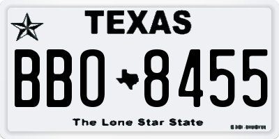 TX license plate BBO8455