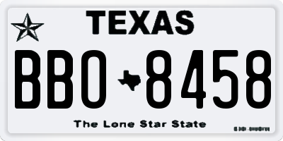 TX license plate BBO8458