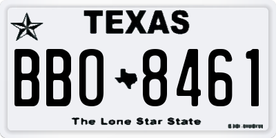 TX license plate BBO8461