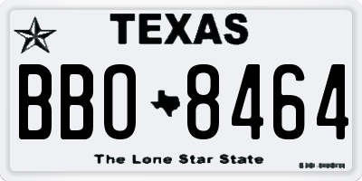 TX license plate BBO8464