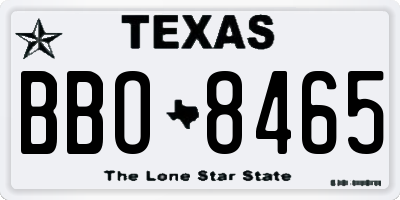 TX license plate BBO8465