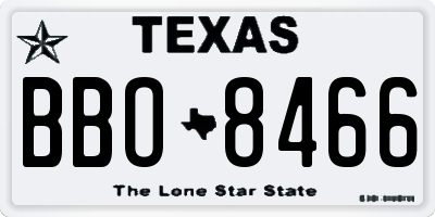 TX license plate BBO8466