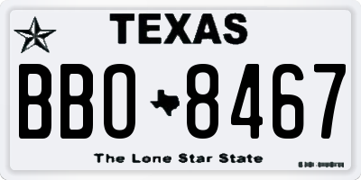TX license plate BBO8467