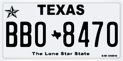 TX license plate BBO8470