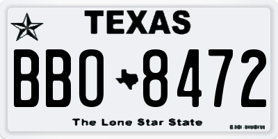 TX license plate BBO8472