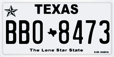 TX license plate BBO8473