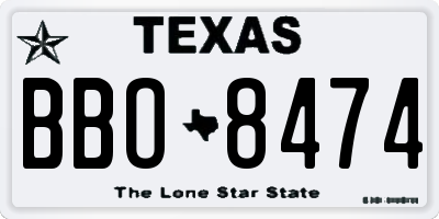 TX license plate BBO8474