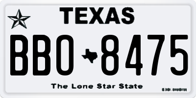 TX license plate BBO8475