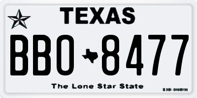 TX license plate BBO8477
