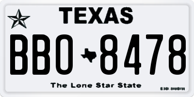 TX license plate BBO8478