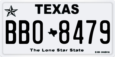 TX license plate BBO8479