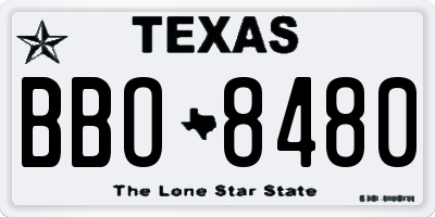 TX license plate BBO8480