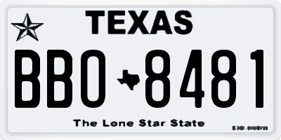 TX license plate BBO8481