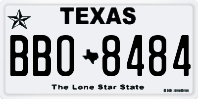 TX license plate BBO8484