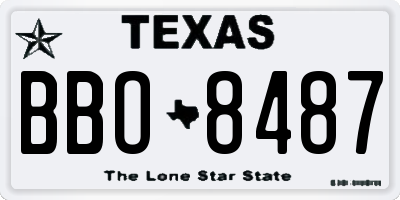 TX license plate BBO8487