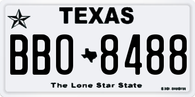TX license plate BBO8488