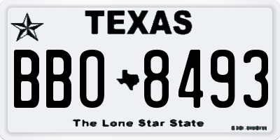 TX license plate BBO8493