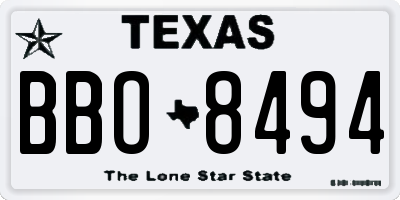 TX license plate BBO8494