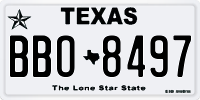 TX license plate BBO8497