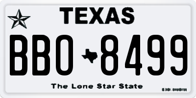 TX license plate BBO8499