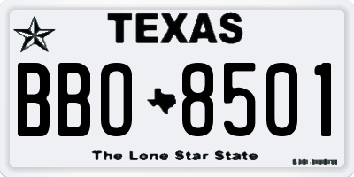TX license plate BBO8501